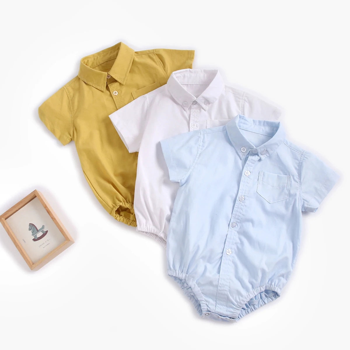 Soft cotton infant bodysuit with button closure