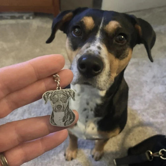 Elegant pet keepsake necklace with custom photo engraving