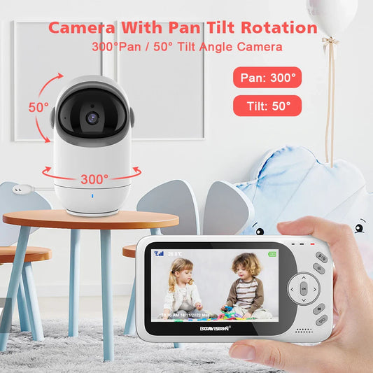 Clear HD video and audio with VB801 4.3” baby monitor