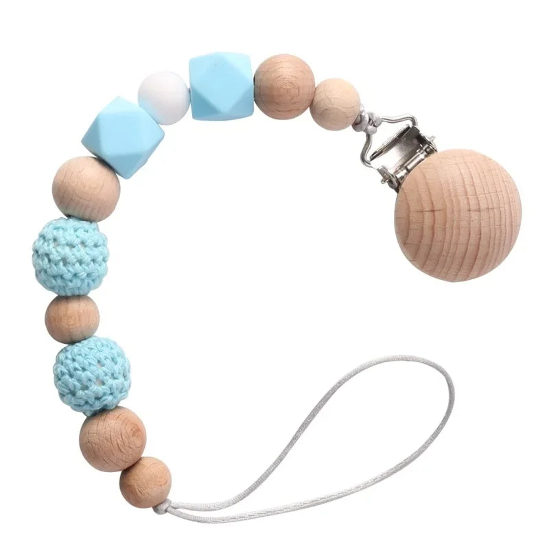Wood Silicone Pacifier Clip