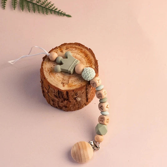 Personalized pacifier holder clip for baby