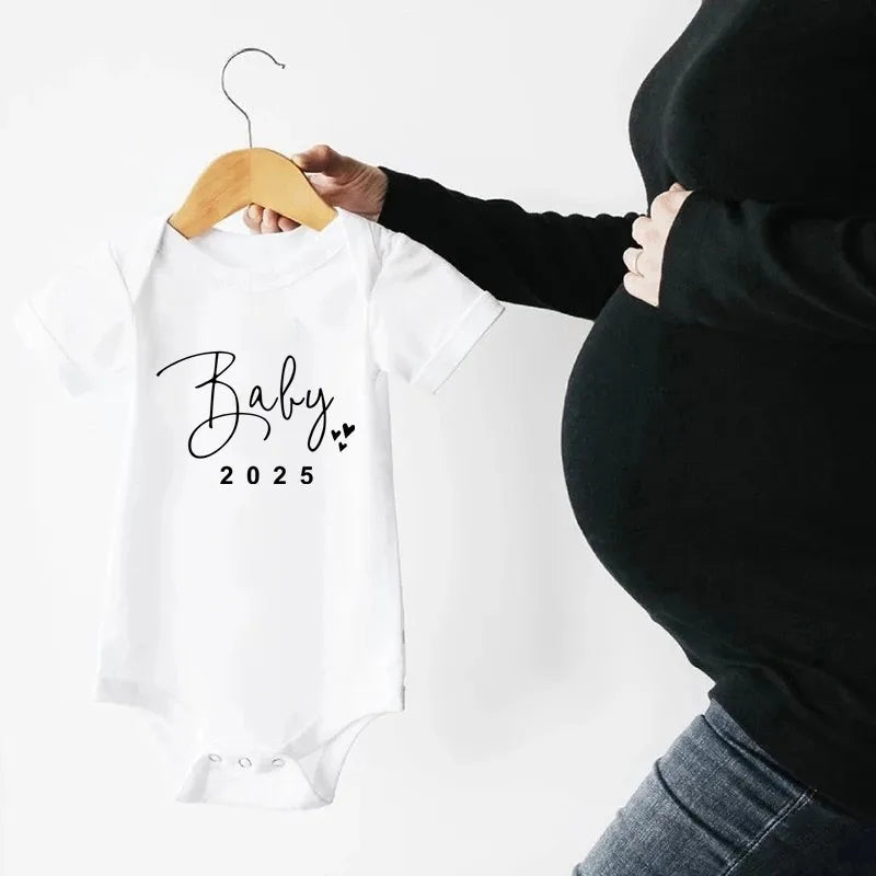 Soft cotton bodysuit for new baby announcement