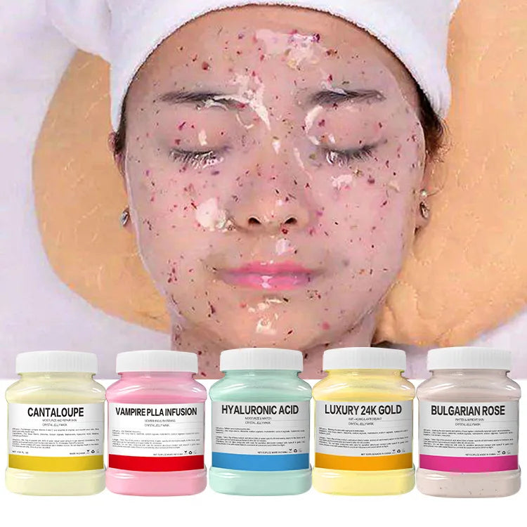 24K gold crystal jelly mask powder for radiant and hydrated skin