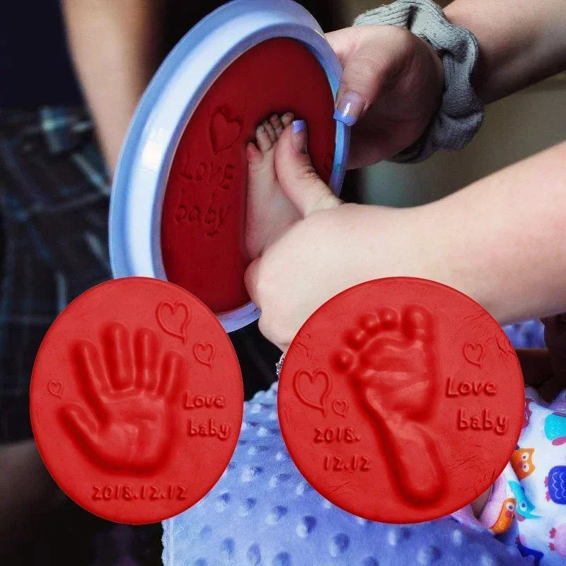 Baby hand and footprint clay kit for parents