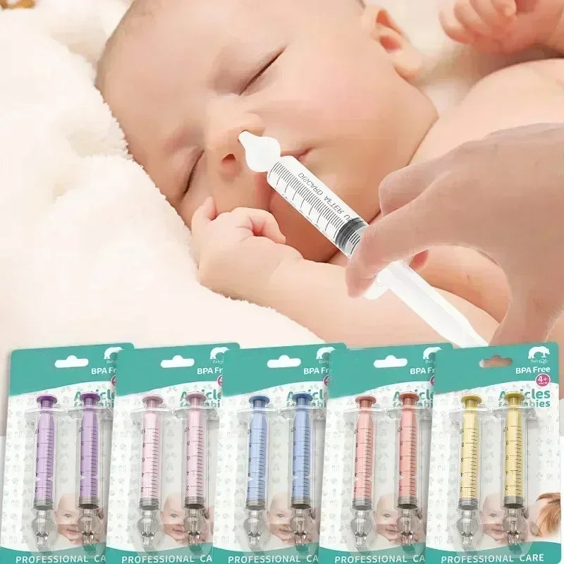 Baby nasal aspirator syringe with soft silicone tip