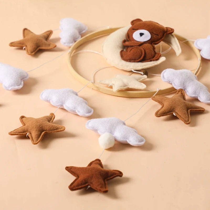 Soothing wooden rattle mobile for infants