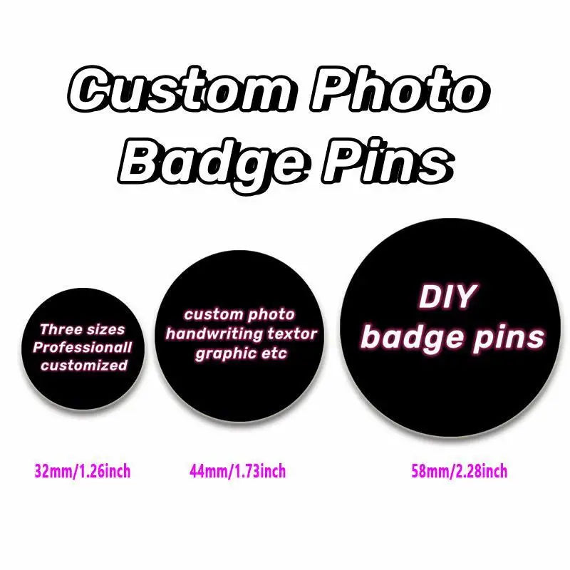 Custom DIY round badges with personalized text
