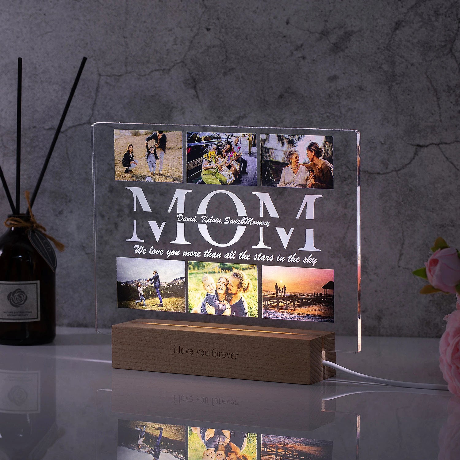 Customizable 3D acrylic lamp for home decor or a special gift
