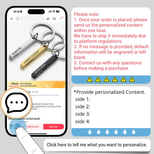 Personalized 3D Bar Keychain