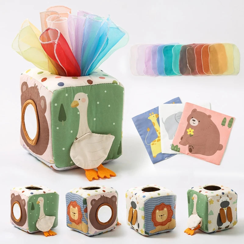 Montessori baby magic tissue box for sensory play