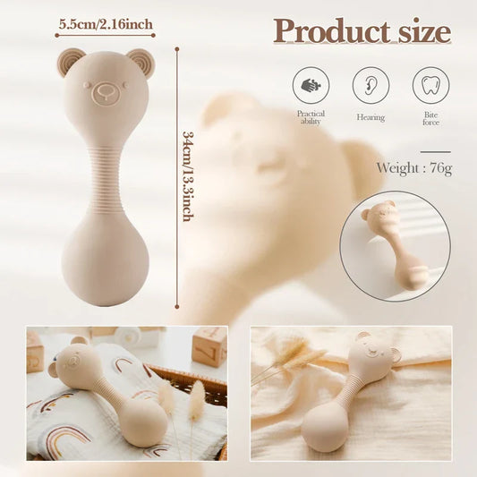 Soft silicone hammer toy for babies to enhance playtime
