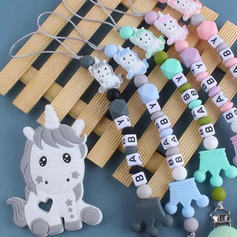 Handmade custom name pacifier chain for infants