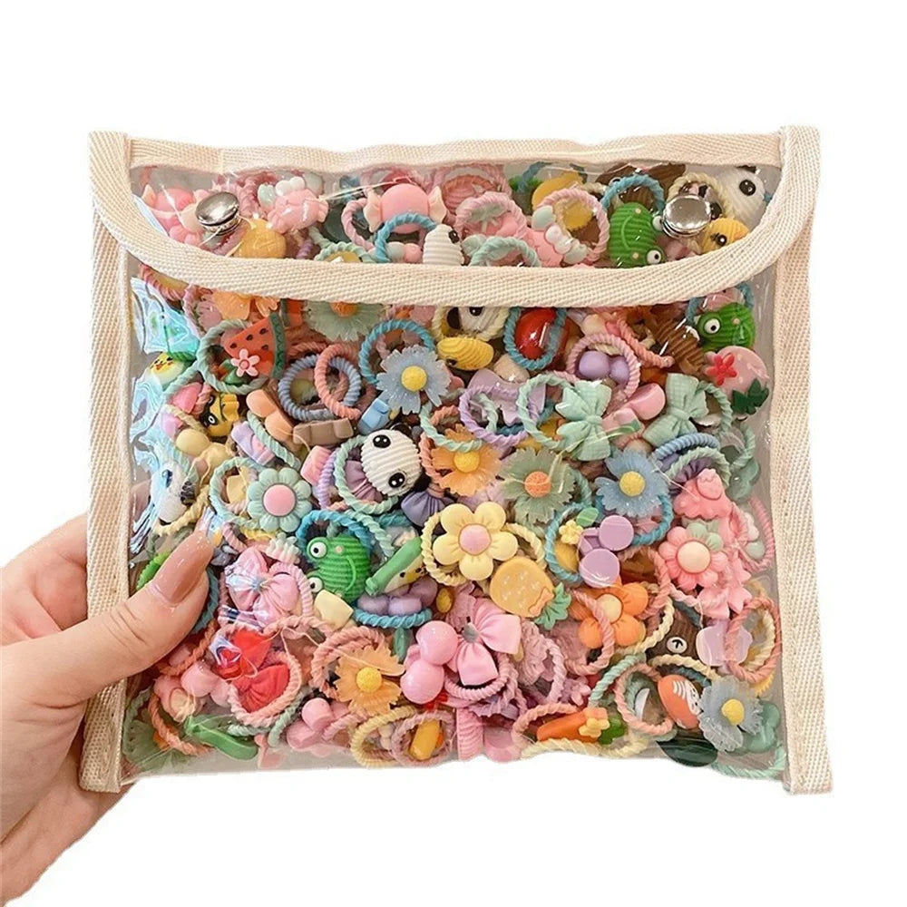 Cartoon-themed hair bands for kids in vibrant colors
