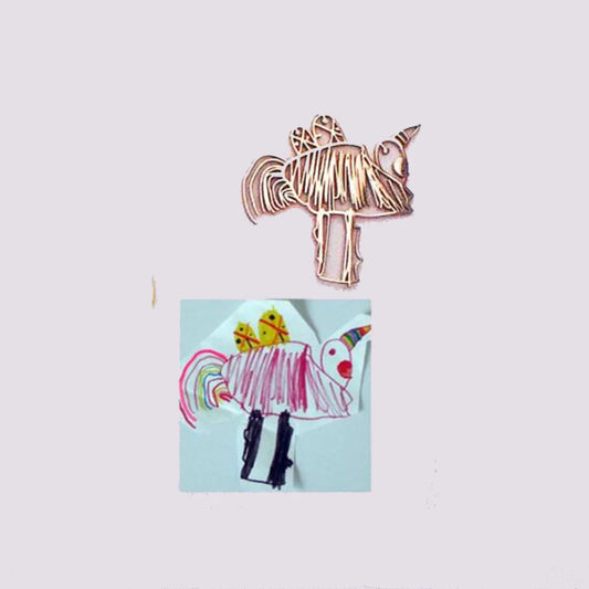 Custom Kids Drawing Keychain