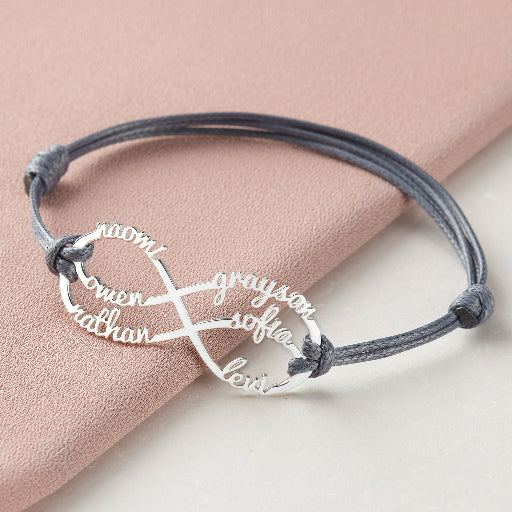 infinity bracelet with names engraved