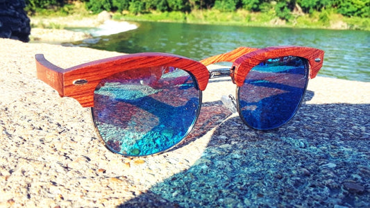 eco-friendly wood sunglasses pear design