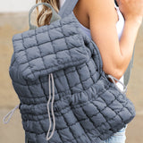 Black Quilted Puffer Backpack