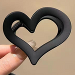 Black frosted heart hair clip to add style to any hairstyle