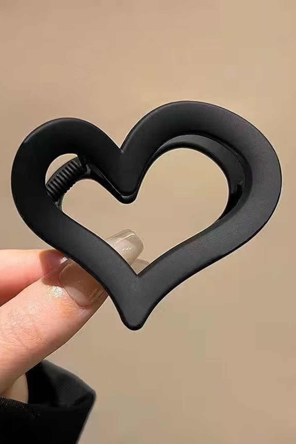 Black frosted heart hair clip to add style to any hairstyle