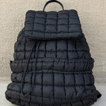 Trendy black quilted puffer backpack for daily use