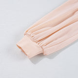 Light Pink Bow Lantern Sleeve Sweatshirt