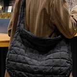 Beige Quilted Large Shoulder Bag