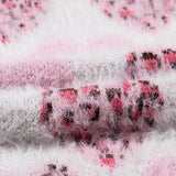 Pink Heart Leopard Print Sweater