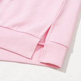 Light Pink Bow Lantern Sleeve Sweatshirt
