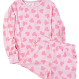Pink Plus Size Heart Checkered Sweater