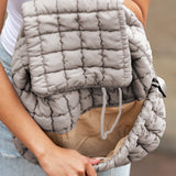 Black Quilted Puffer Backpack