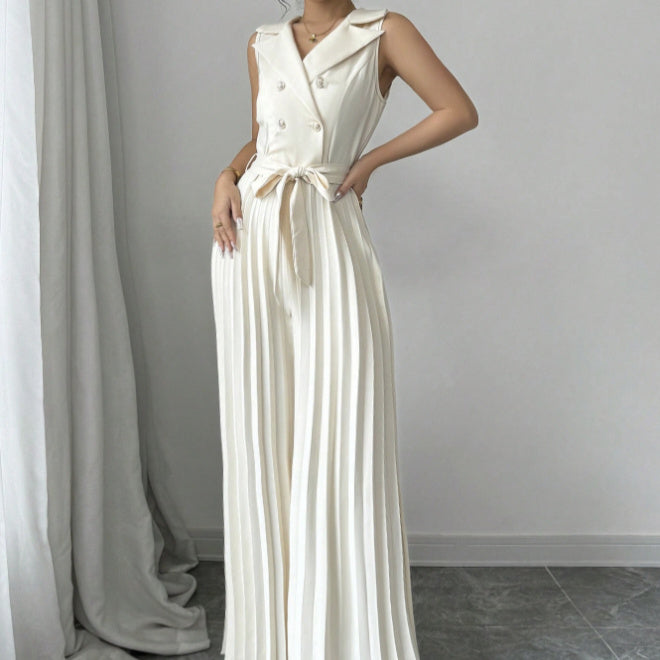 Elegant V-Neck Belted Jumpsuit 