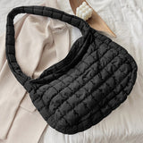 Beige Quilted Large Shoulder Bag