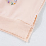 Light Pink Bow Lantern Sleeve Sweatshirt
