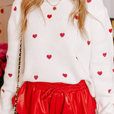 Rose Red Heart Sweater