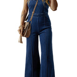 Sail Blue Spaghetti Strap Jumpsuit