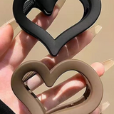 Black Frosted Heart Hair Clip