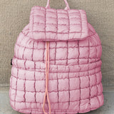 Black Quilted Puffer Backpack