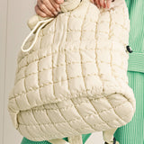 Black Quilted Puffer Backpack
