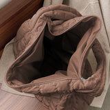 Beige Quilted Large Shoulder Bag