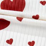 White Heart Print Pajama Set