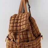 Black Quilted Puffer Backpack