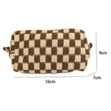 Knitted Checkered Makeup Bag