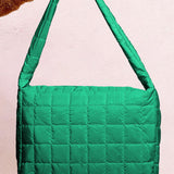 Beige Quilted Large Shoulder Bag