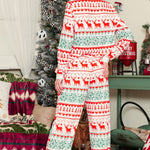 Comfortable Christmas pajama set for women in white