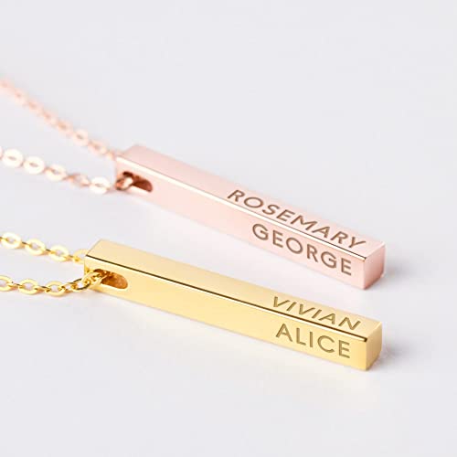 engraved 4 side bar necklace for moms