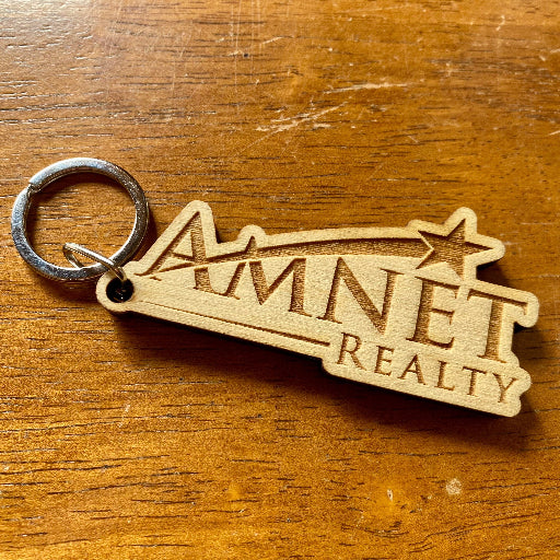 custom wood logo keychain for branding or giveaway