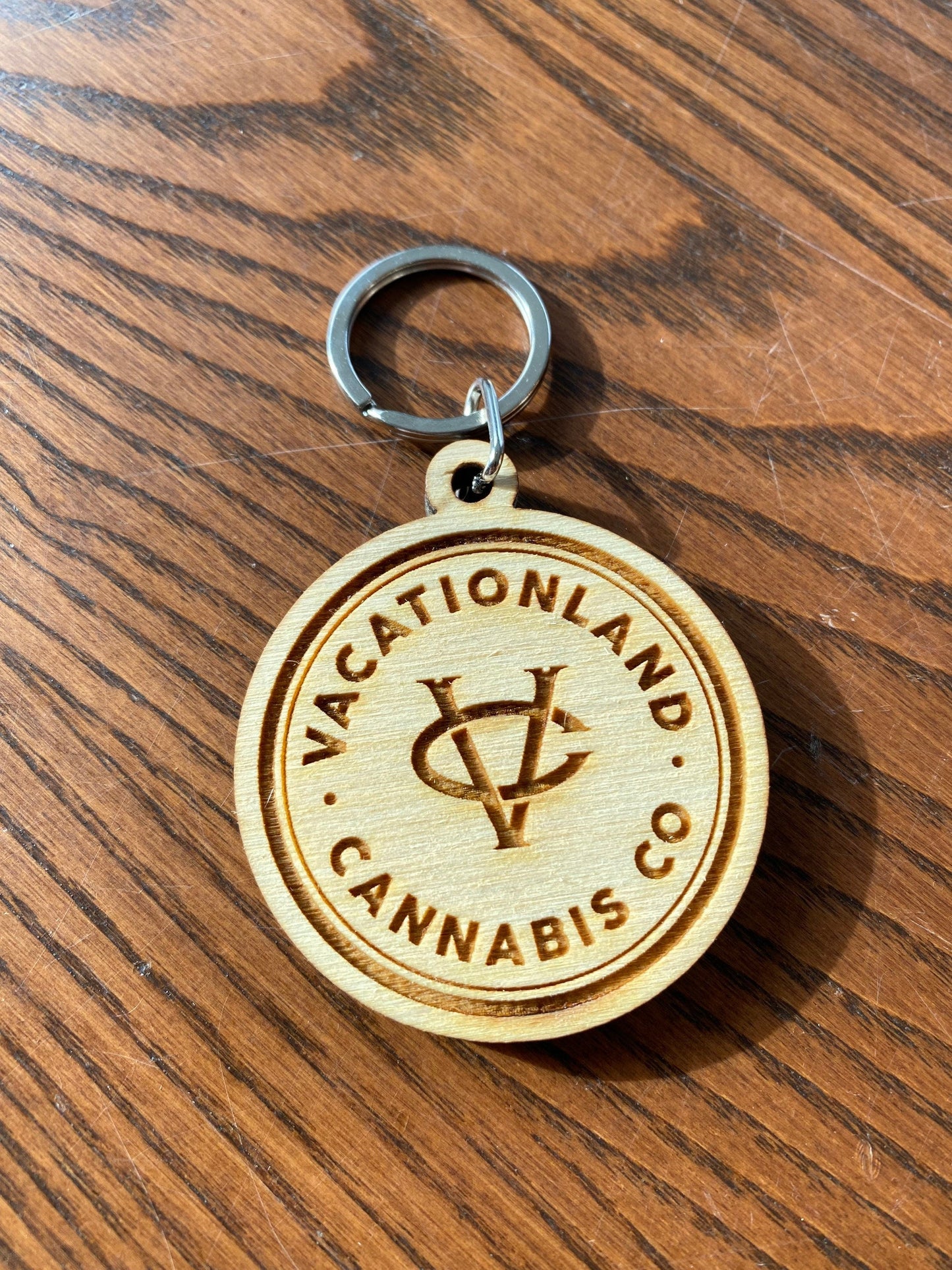 custom logo engraved wood keychain eco-friendly