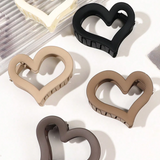 Black Frosted Heart Hair Clip