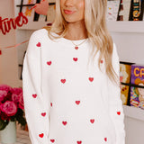 Rose Red Heart Sweater