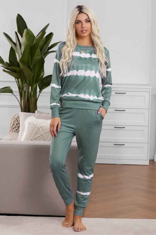 Army Green Tie-Dye Lounge Set 